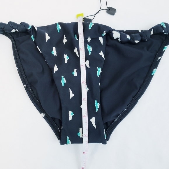 NWT Vix Paula Hermanny Dolce Knot Bikini Bottom Swimwear Black Teal - Picture 5 of 11